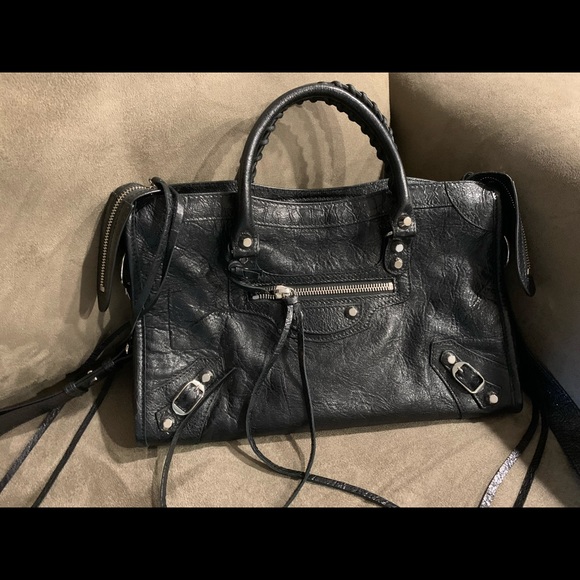 balenciaga classic city small leather shoulder bag